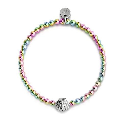 Isla | Einhorn Silber | Kristall Muschel Charm Armband